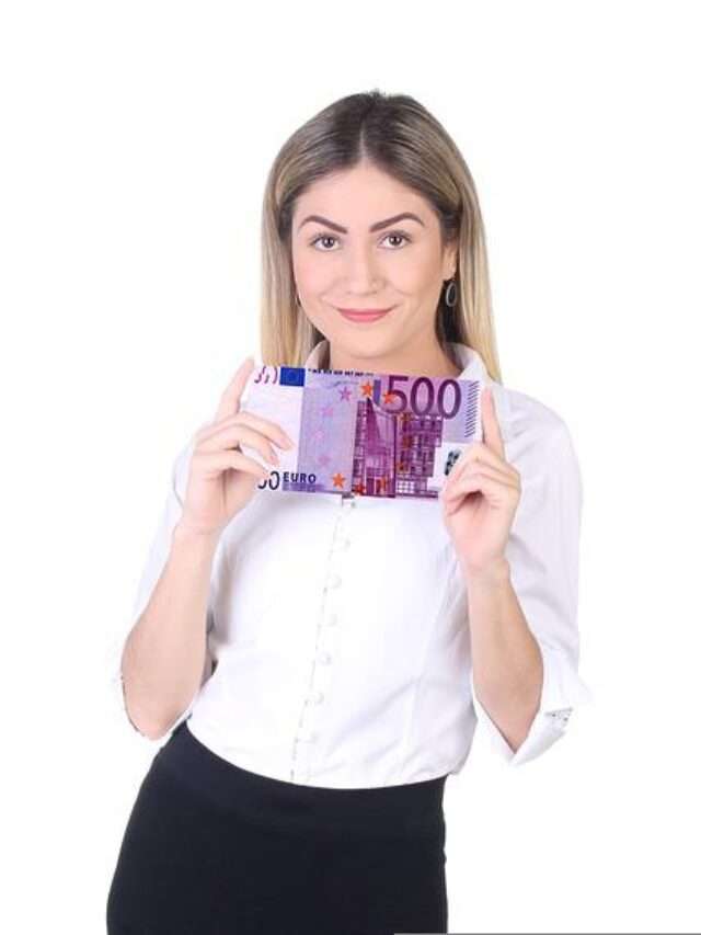 lady with money